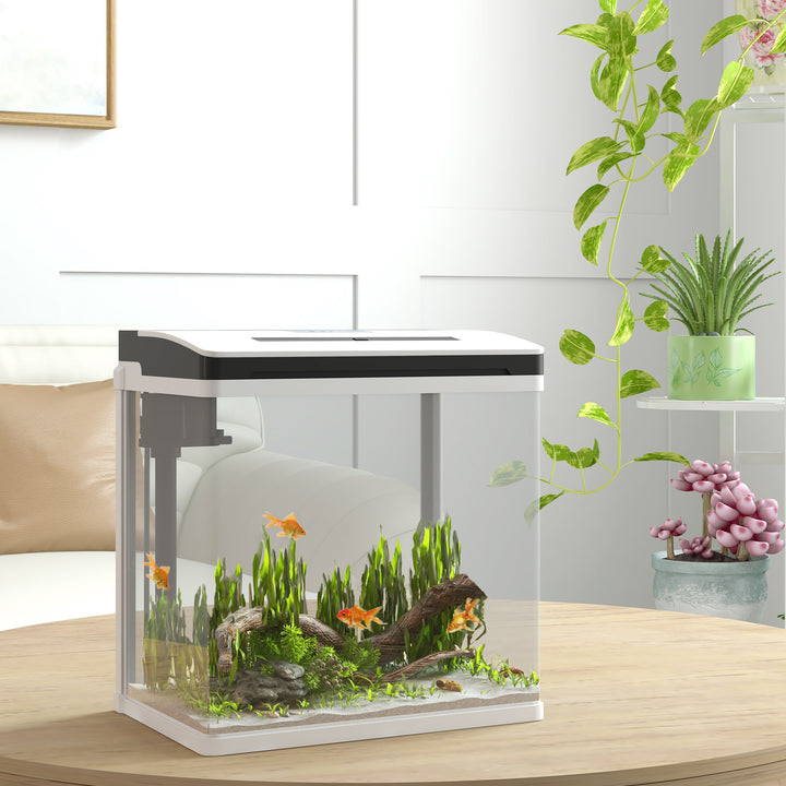 13L Glass Aquarium Fish Tank with Filter