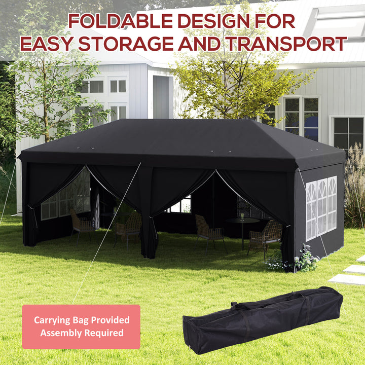 3 x 6 m Pop Up Gazebo with Sides and Windows