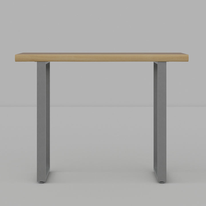 1000mm Modern Natural & Silver Console Table with Pine Wood Tabletop & Stainless Steel Base