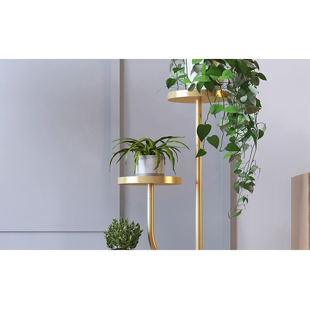 1080mm Tall Metal Plant Stand 3 Tier Modern Corner Ladder Planter in Gold