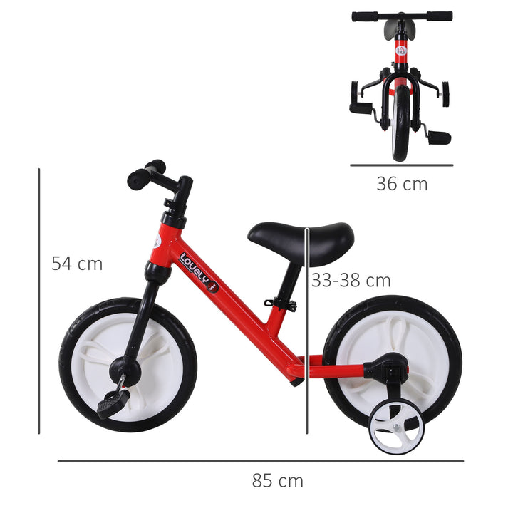 Toddler Balance Bike: Durable PP Frame with Removable Stabilisers