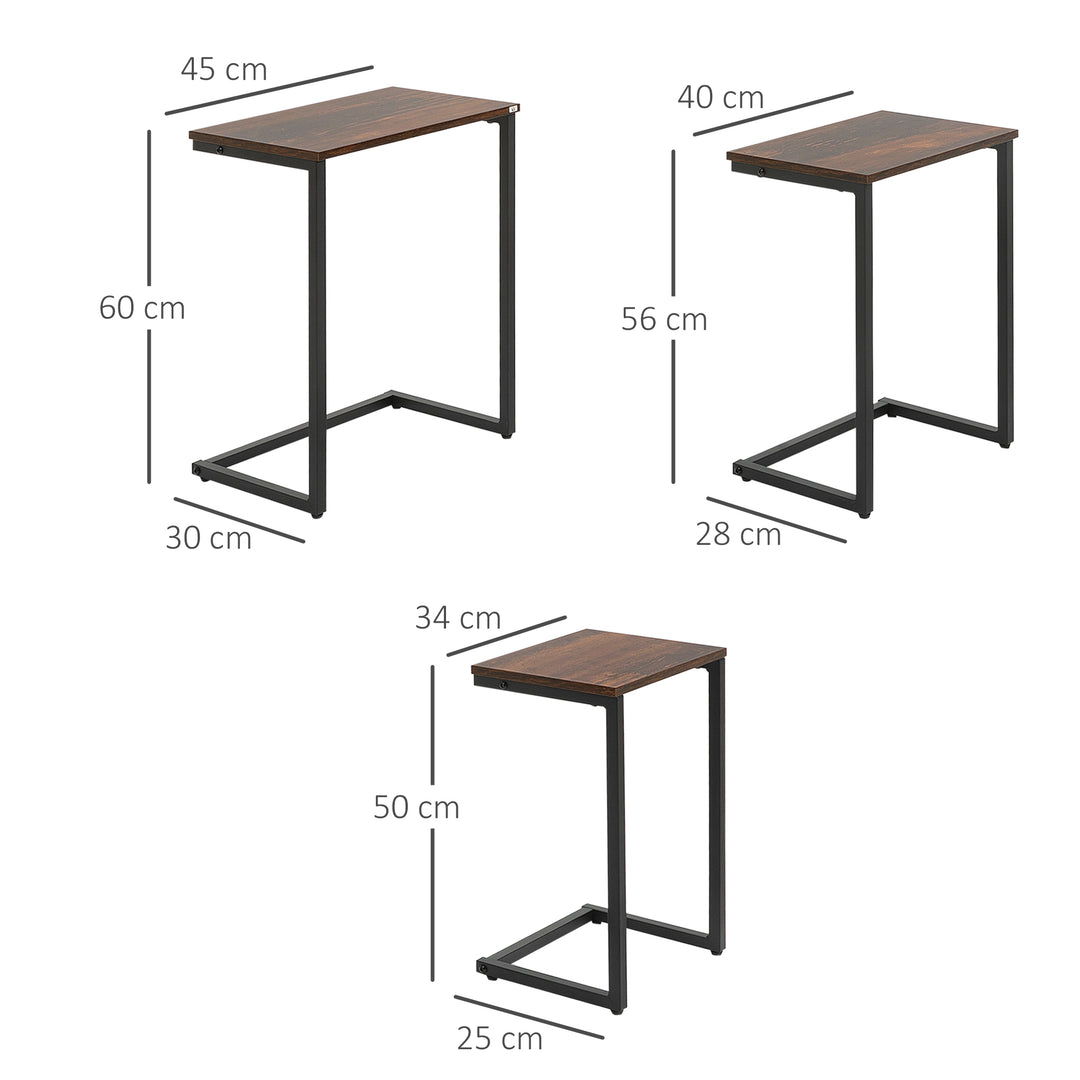 HOMCOM Set of 3 Nesting Side Tables