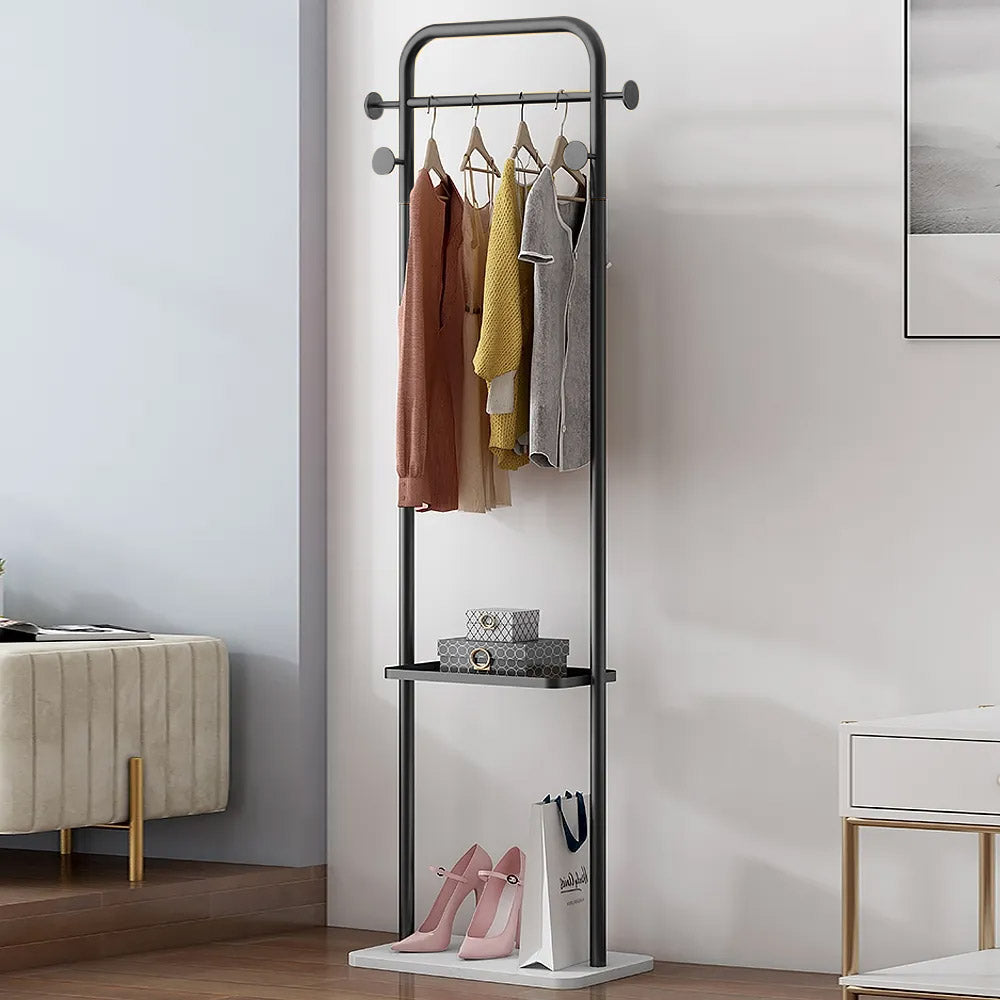 1700mm Modern Freestanding Rail Cloth Rack with Marble Base