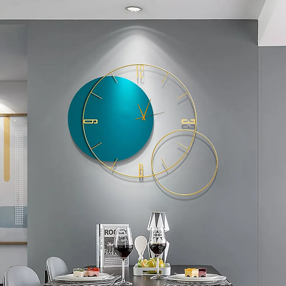 Modern Round Oversized Wall Clock Home Decor Art in Green