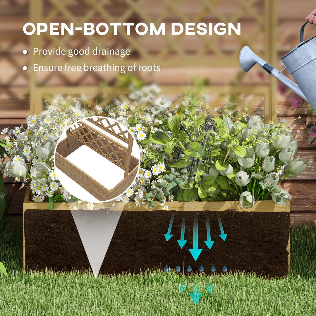 Wooden Trellis Planter Box