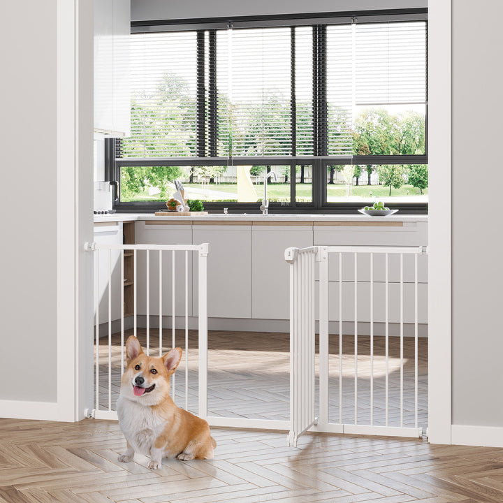 Pet Gate: Adjustable Pressure Fit with Auto-Close Door for Furry Friends