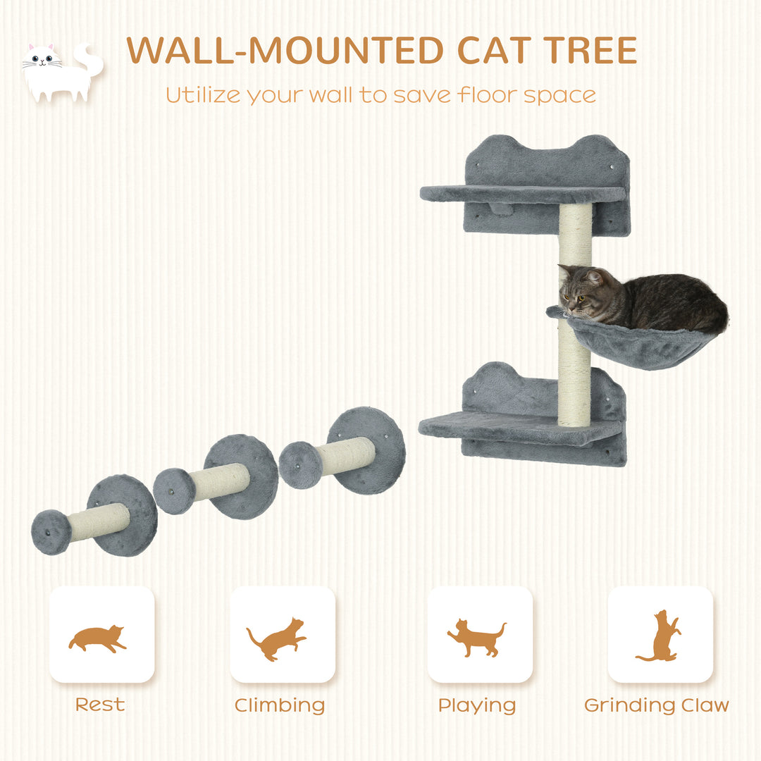 Wall-Mounted Cat Shelf Set