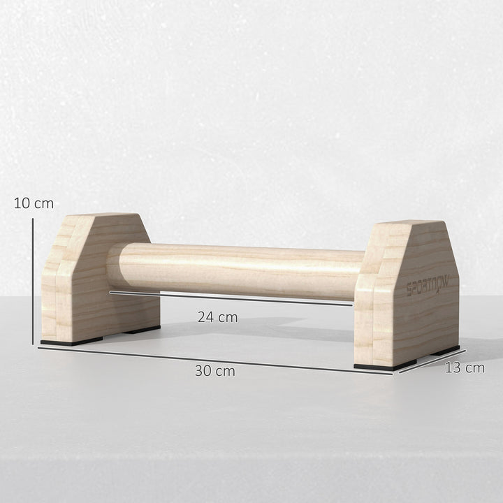 Wooden Parallettes Bars Push up Handles with Non-Slip Base