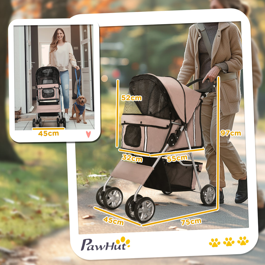 Pet Stroller Dog Pram Foldable with Wheels