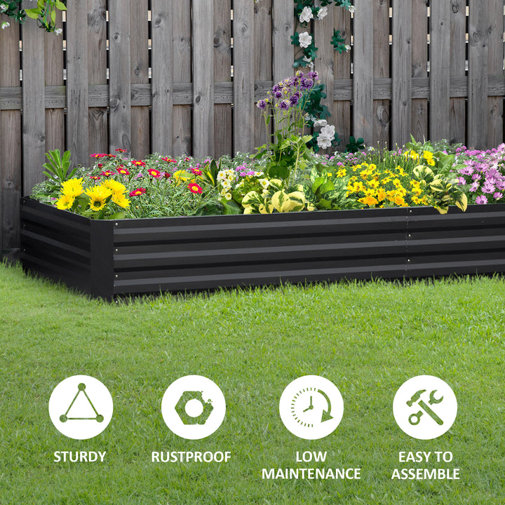 Metal Raised Garden Bed Planter Box Outdoor Planters for Growing Flowers