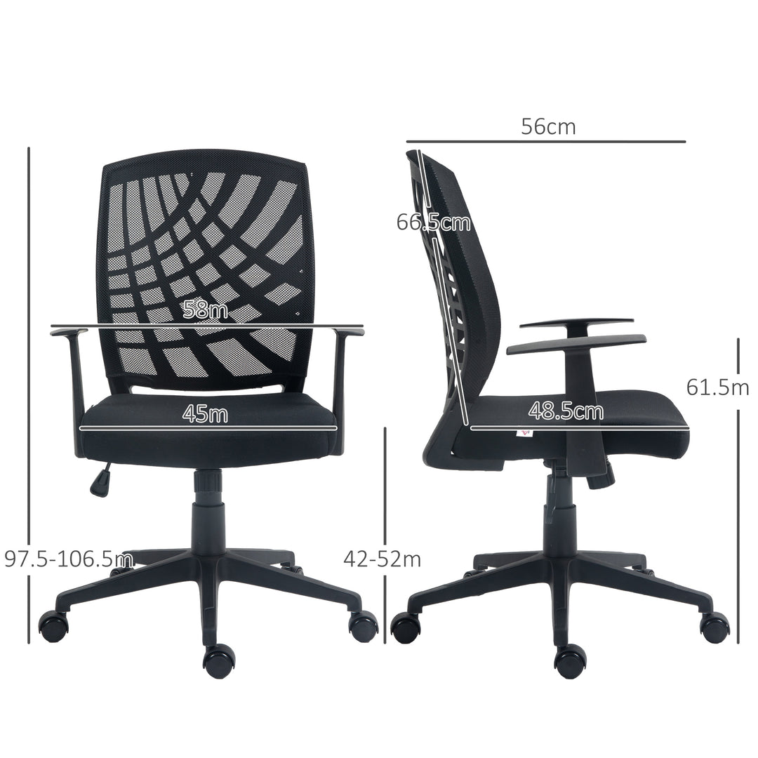 HOMCOM Ergonomic Mesh Office Chair, Black