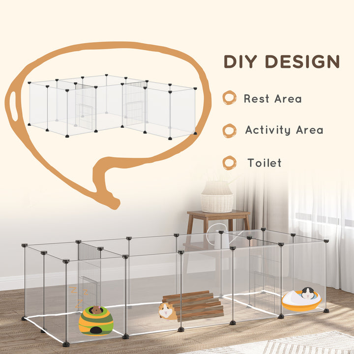 Small Pet Playpen: DIY 18-Panel Portable Metal Wire Cage for Guinea Pigs & Hedgehogs