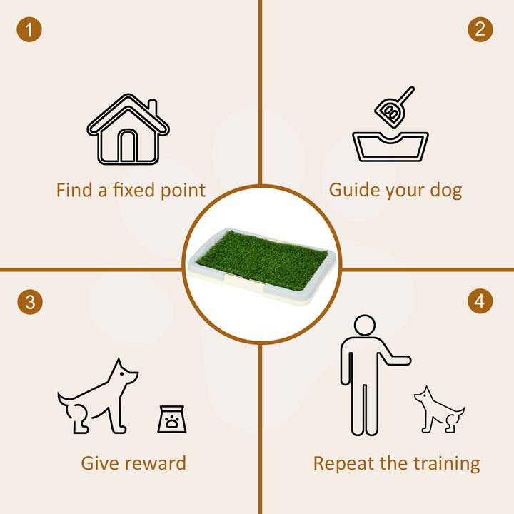 Portable Indoor Puppy Toilet Training Pad with Synthetic Grass