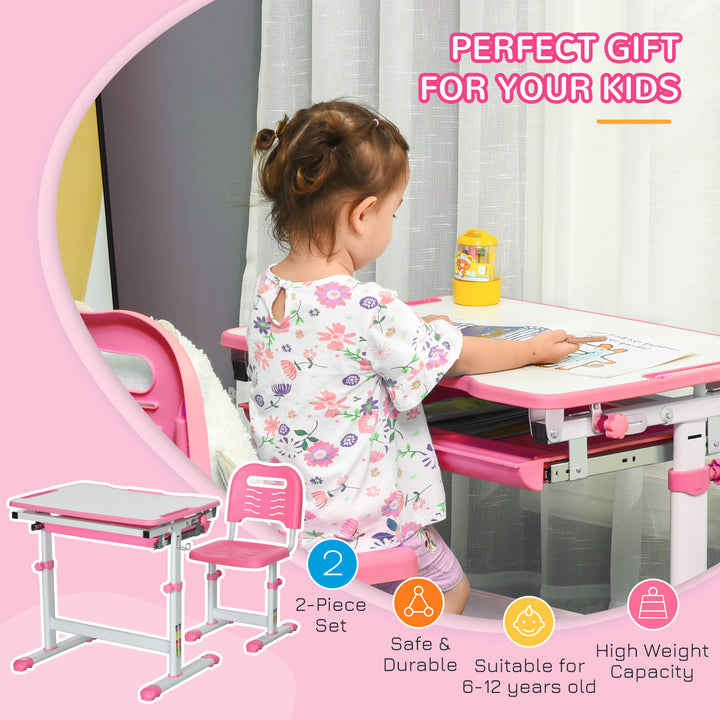 Adjustable Kids Desk and Chair Set