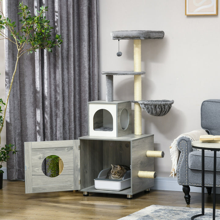 Enclosed Cat Litter Box with Cat House