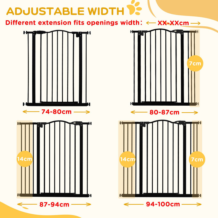 Dog Gate Baby Gates for Dogs Pet Gate with Metal Adjustable Frame & Double Locking System