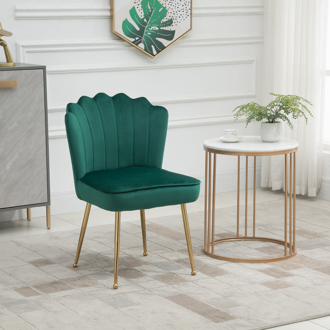 Glam Velvet-Feel Shell Accent Chair