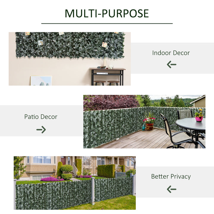 Artificial Hedge Screen: Set of Two Dark Green Leaf Panels for Garden & Indoor Privacy