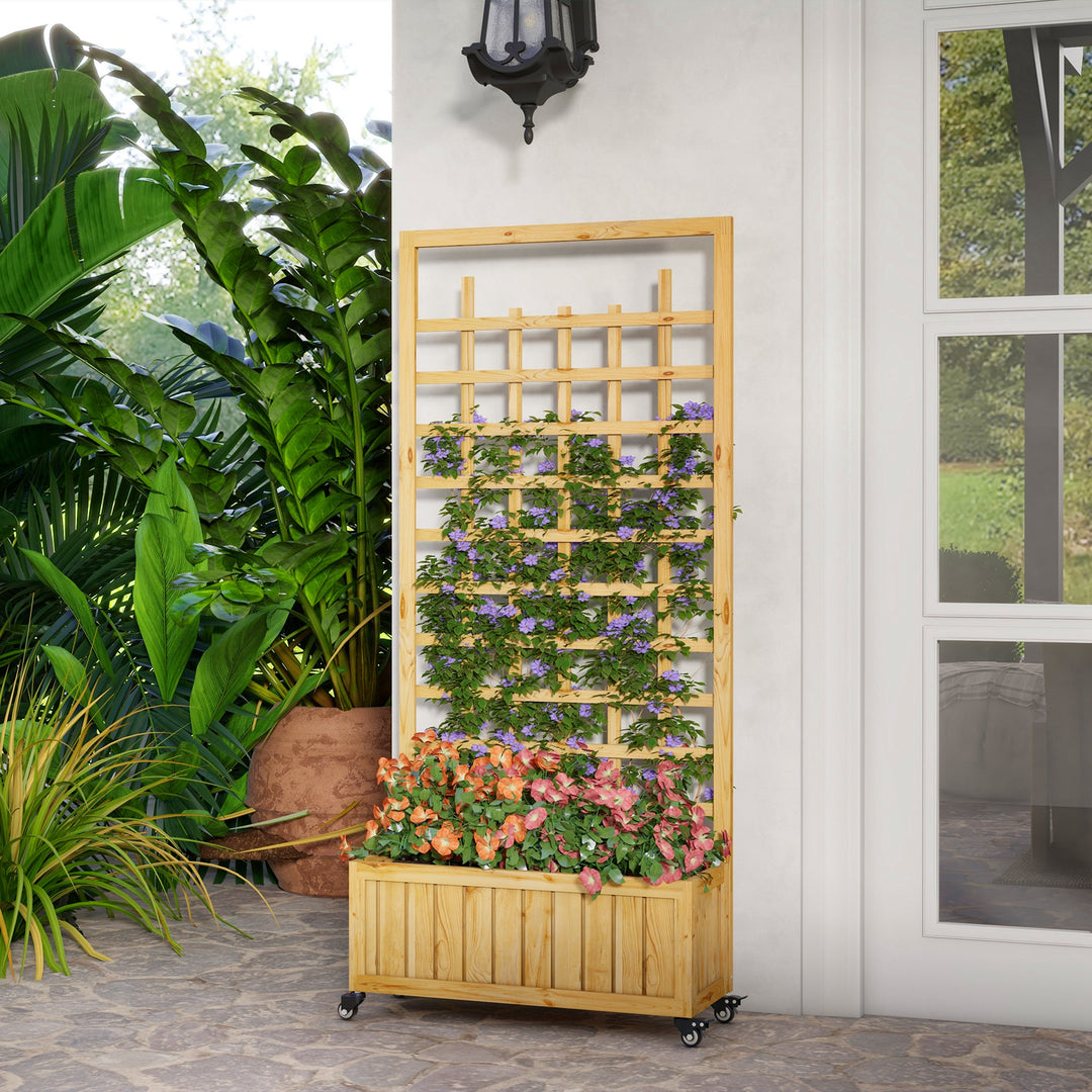 Wooden Trellis Planter