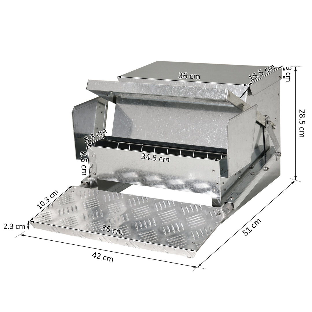 11.5kg Capacity Automatic Chicken Poultry Feeder with a Galvanized Steel and Aluminium Build