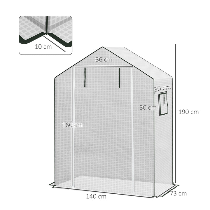 Greenhouse Cover Replacement Walk-in PE Hot House Cover with Roll-up Door and Windows