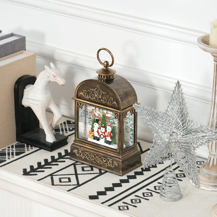 Christmas Snow Globe Lantern with Lights and Music