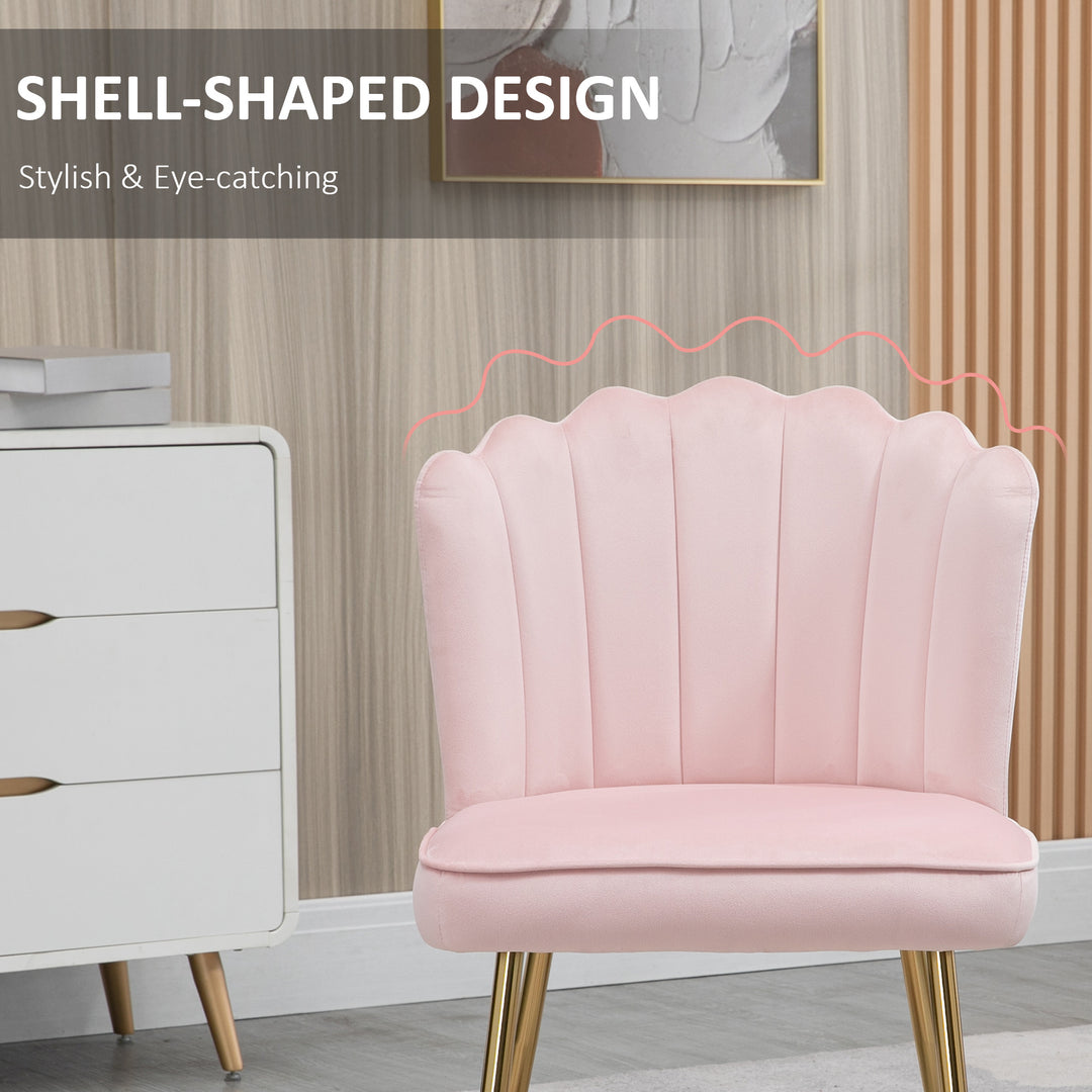 Velvet-Feel Shell Luxe Accent Chair