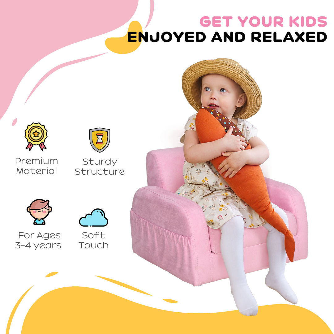 Kids 2 In 1 Armchair Sofa Bed