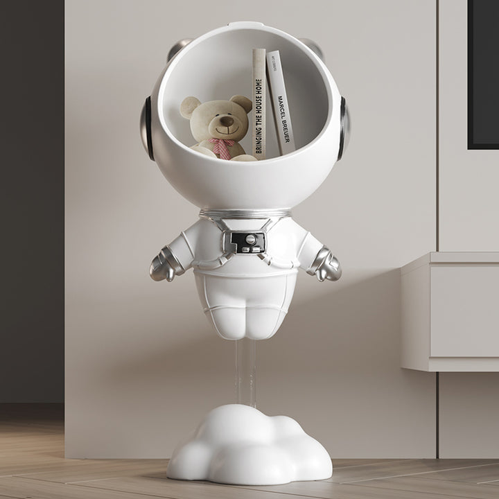 Modern White Astronaut Side Table Floor Figurine End Table Storage Decoration