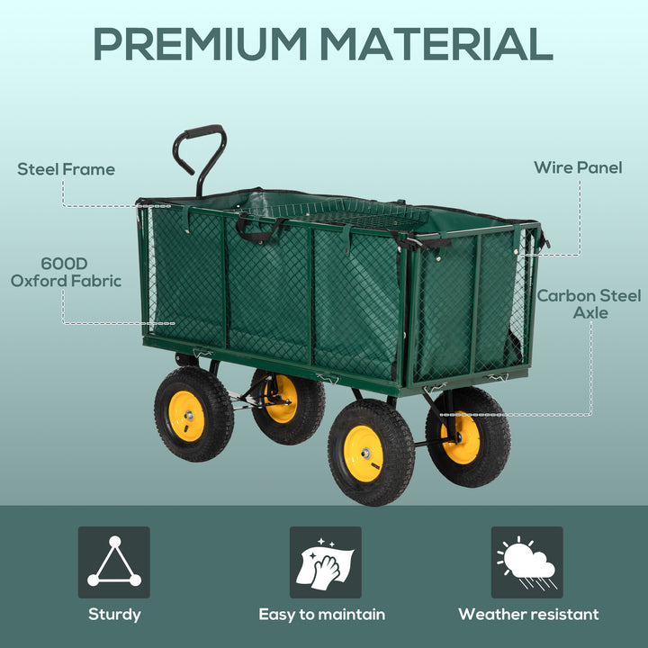 Heavy Duty Garden Trolley with 4 Wheels