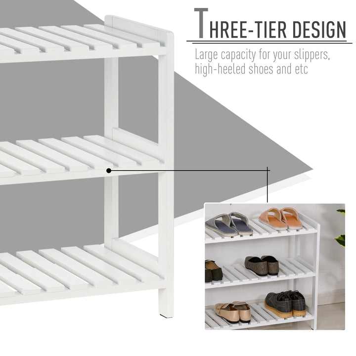 Shoe Sanctuary: 3-Tier Slatted Shoe Rack