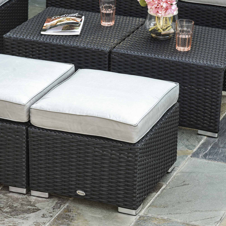 6-Seater Garden Rattan Wicker Sofa Set w/ Coffee Table