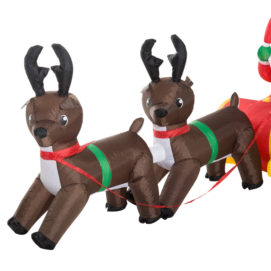 Inflatable Self-inflating Santa Sleigh Reindeer Christmas