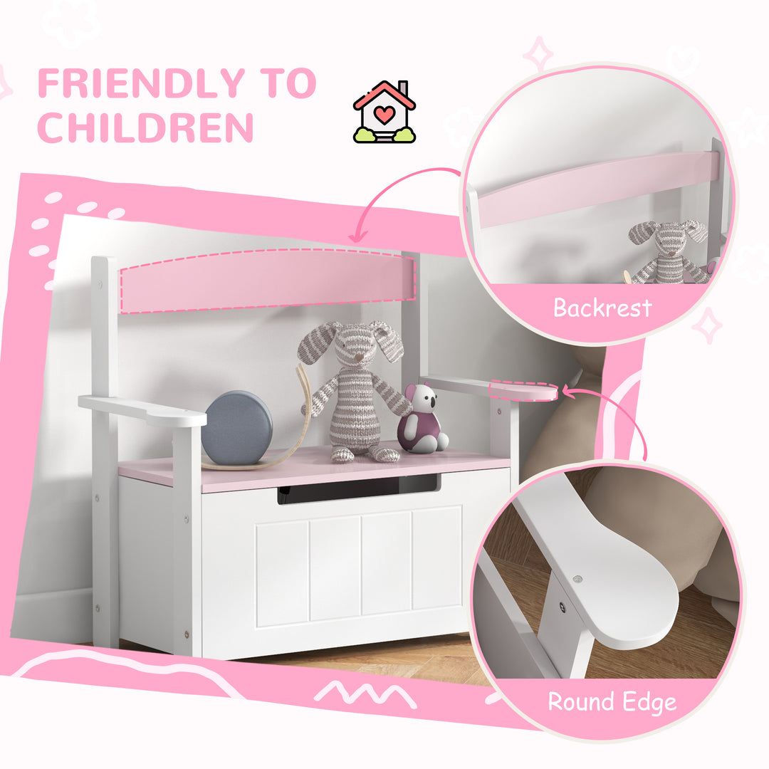 2-in-1 Toy Box for Kids with Lid for Bedroom