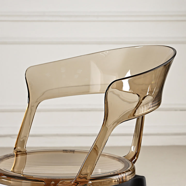 Modern Acrylic Dining Chair in Amber Dining Table Chairs with Arms