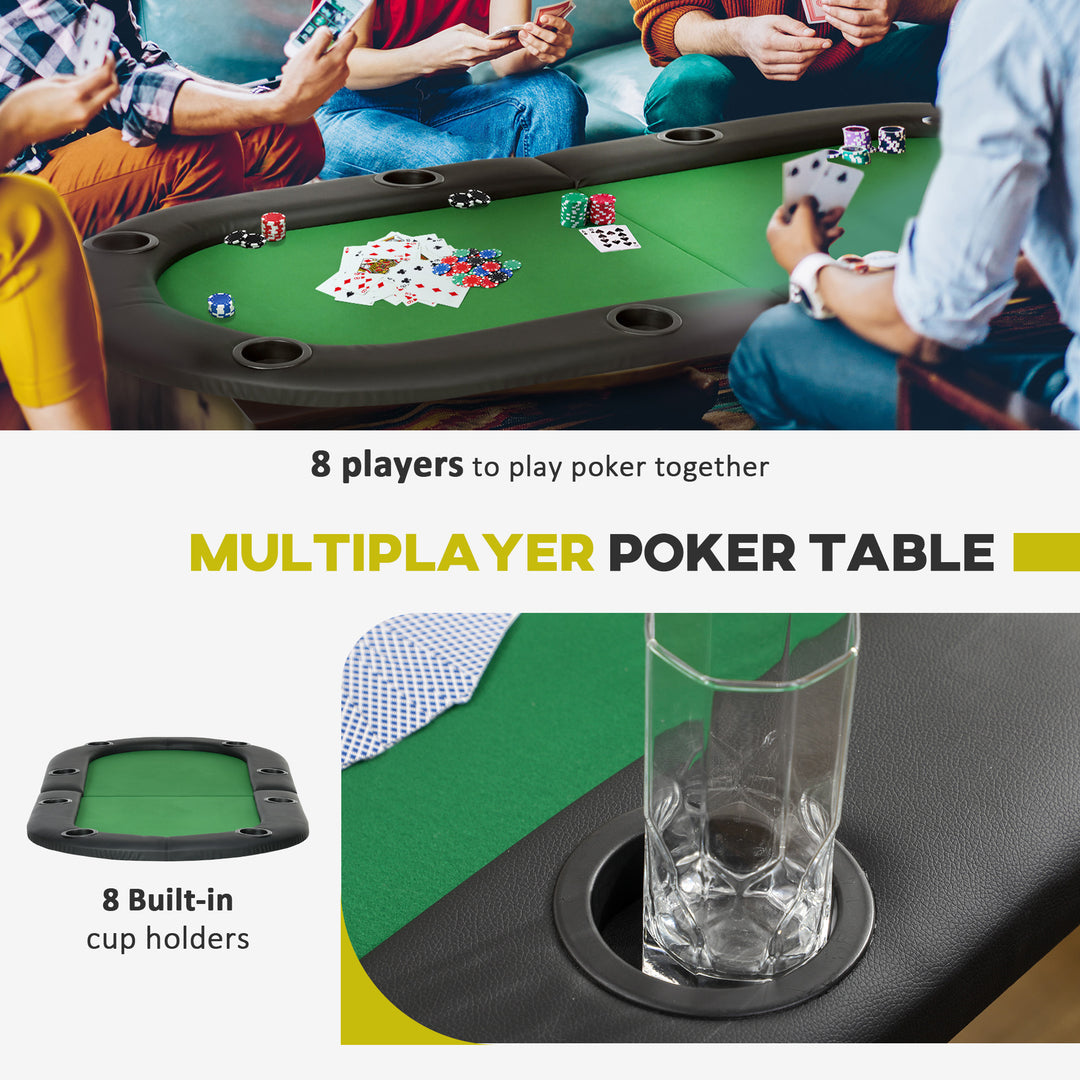 1.83m Foldable Poker Table W/Chip Trays