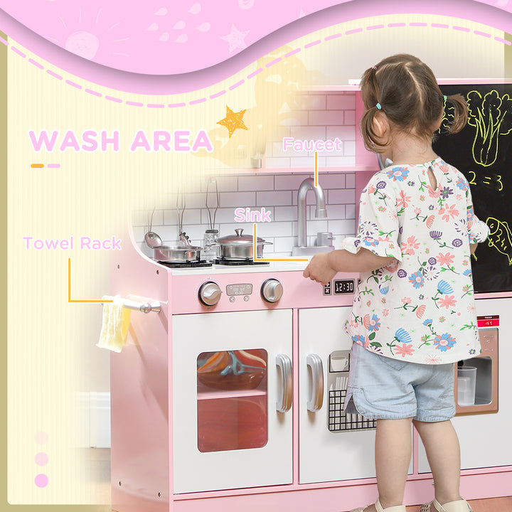 Pretend Play Kitchen Kids Kitchen Playset w/ Toy Phone