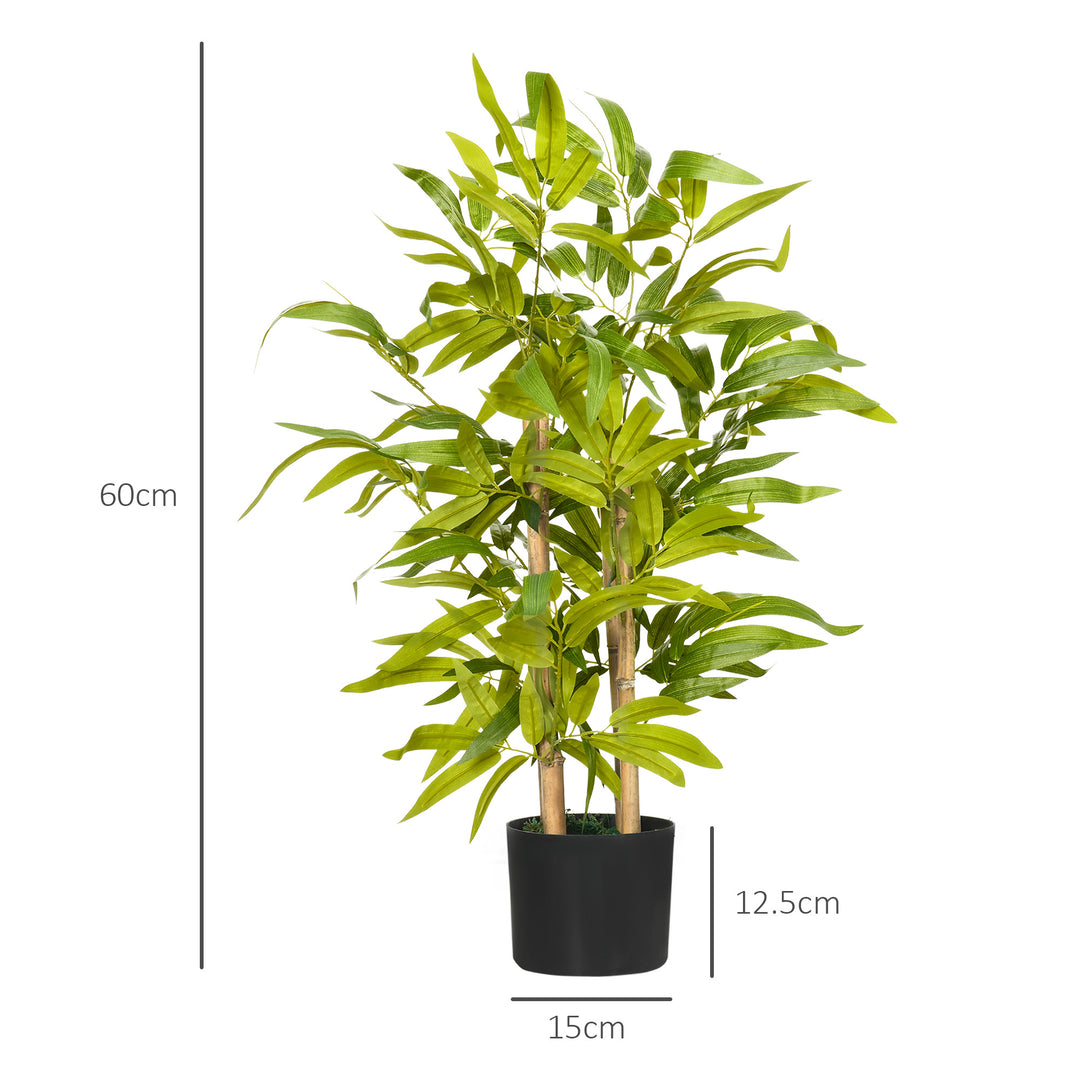 2 PCs Artificial Plants Bamboo Tree in Pot Desk Fake Plants for Home Indoor Outdoor Decor