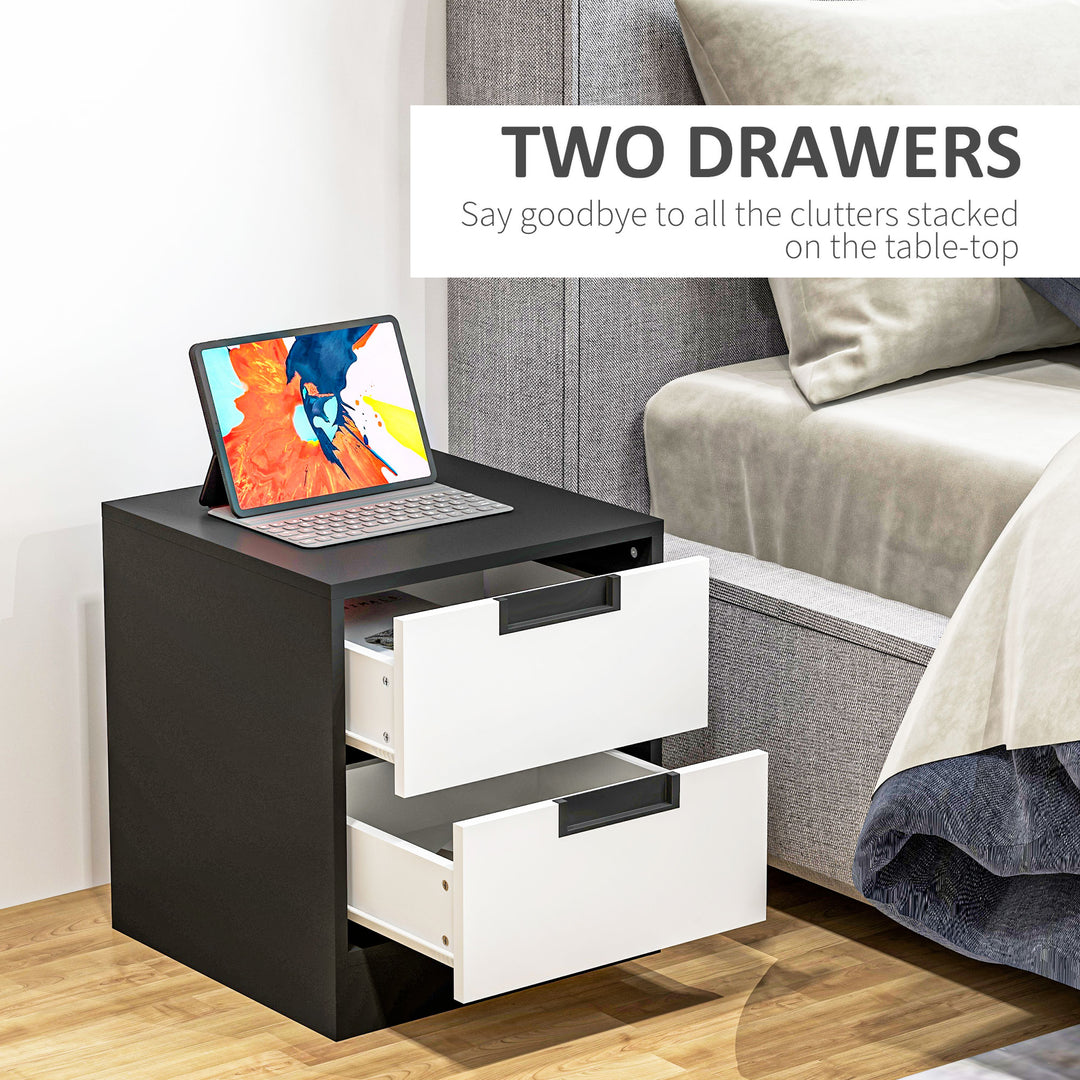 Set of 2 Bedside Cabinets with Dual Drawers