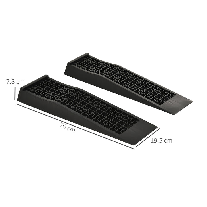 Set of 2 Durable Plastic Curb Ramps with Anti-Slip Surface