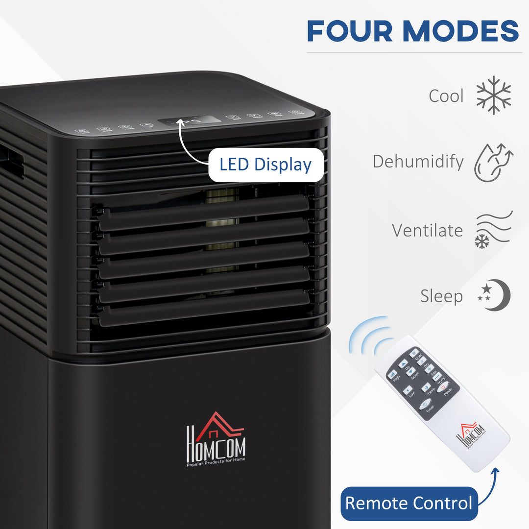 7000BTU 4-In-1 Compact Portable Mobile Air Conditioner Unit Cooling Dehumidifying Ventilating w/ Fan Remote LED 24H Timer