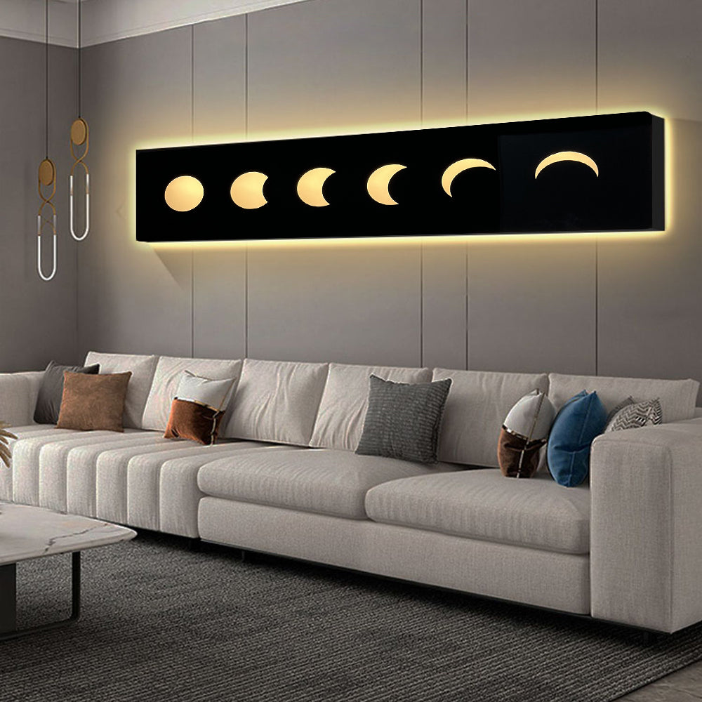 1000mm Creative Moon Light Wall Art Decoration Painting USB LED Warm Wall Light