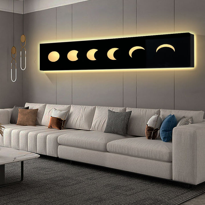 1000mm Creative Moon Light Wall Art Decoration Painting USB LED Warm Wall Light