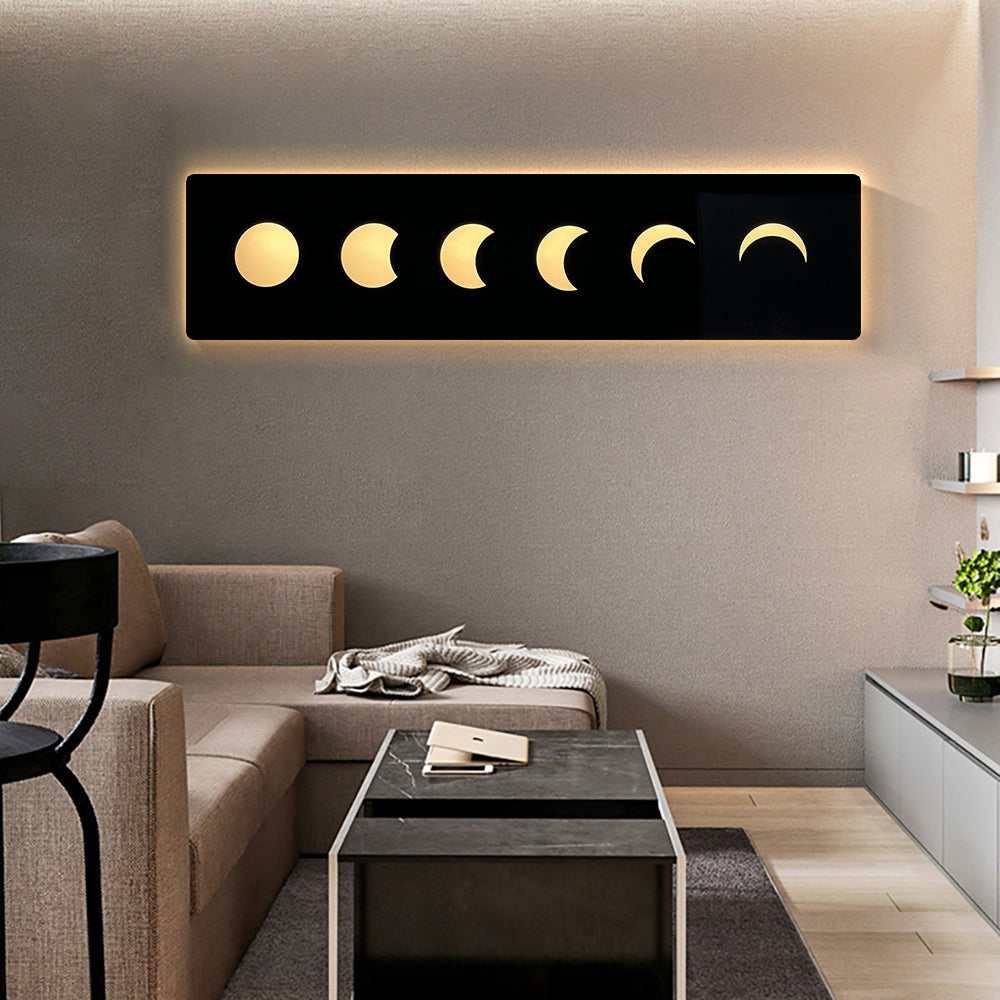 1000mm Creative Moon Light Wall Art Decoration Painting USB LED Warm Wall Light