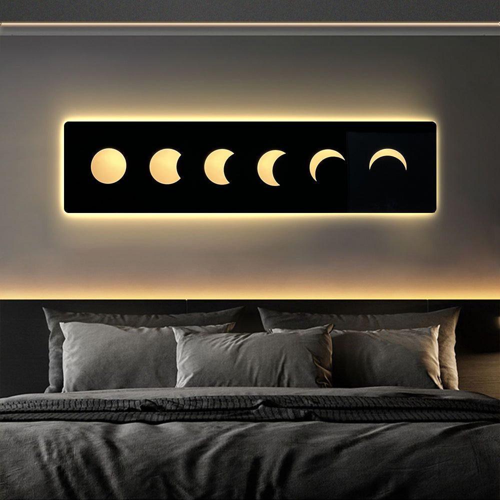 1000mm Creative Moon Light Wall Art Decoration Painting USB LED Warm Wall Light