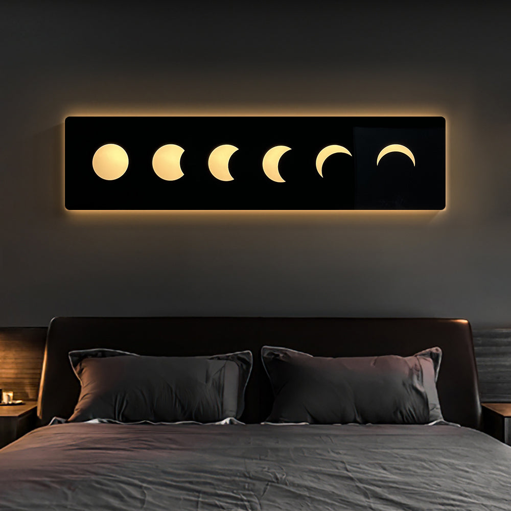 1000mm Creative Moon Light Wall Art Decoration Painting USB LED Warm Wall Light