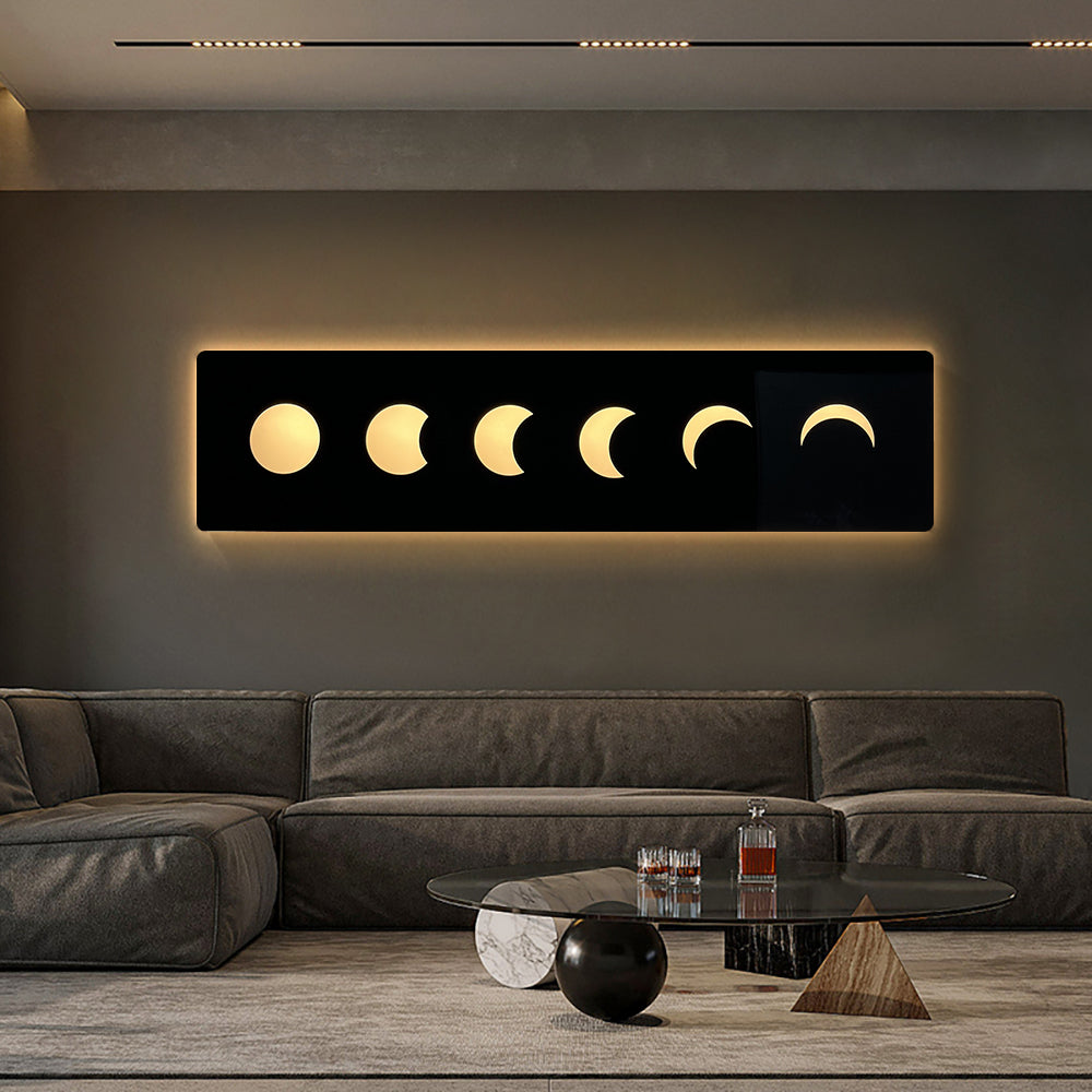 1000mm Creative Moon Light Wall Art Decoration Painting USB LED Warm Wall Light