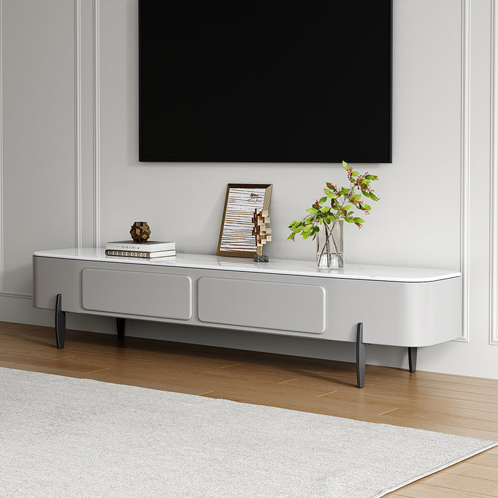 Faux Marble 2000mm TV Stand with 2 Drawers Light Gray Media Console for 2000mm TV