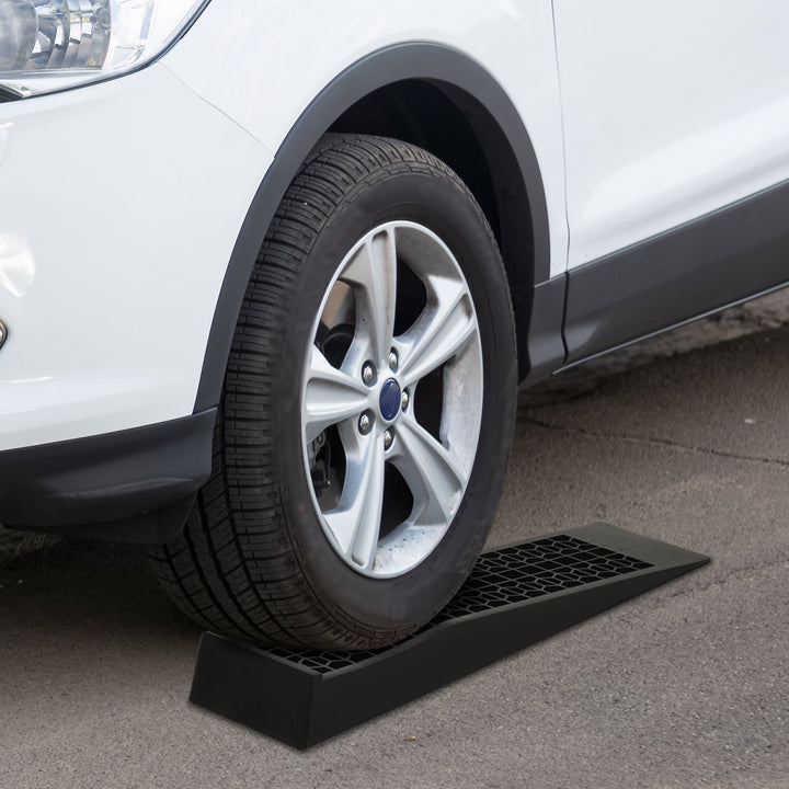 Set of 2 Durable Plastic Curb Ramps with Anti-Slip Surface