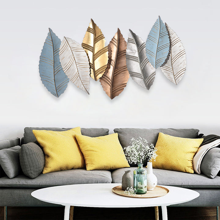 3D Modern Creative Leaves Wall Decor Metal Overlapping Accents